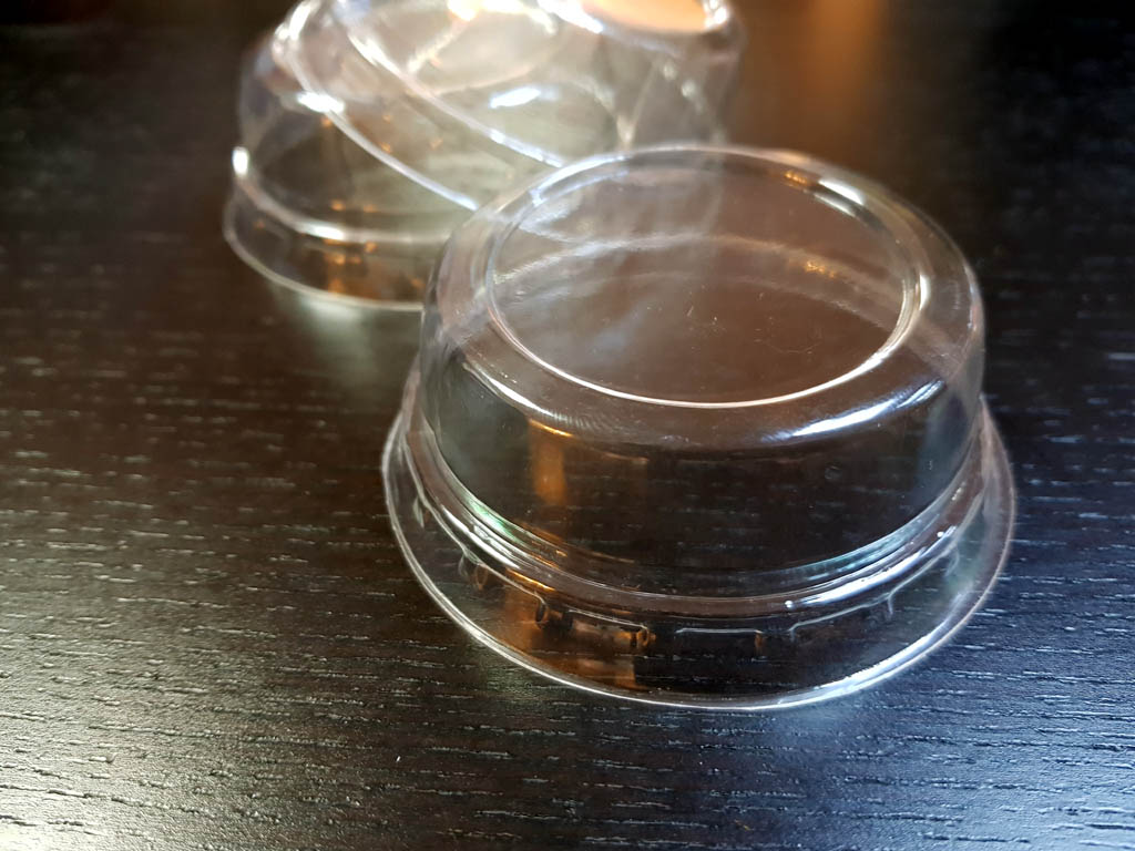 Capace plate din plastic transparent pentru pahare din hartie si plastic - 2